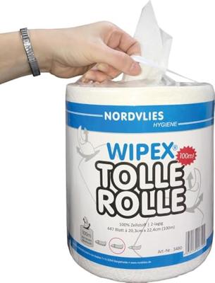 NORDVLIES poetspapier "wipex tolle rolle" towel white 100m wipex great roller