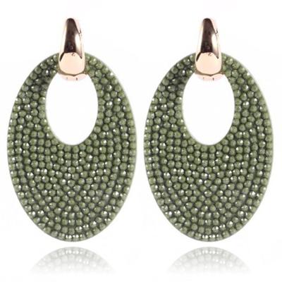Ovale dames oorbellen Cilla Jewels Groen Goudkleurig