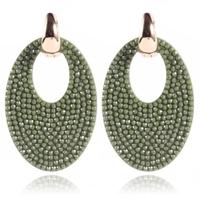 Ovale dames oorbellen Cilla Jewels Groen Goudkleurig - thumbnail