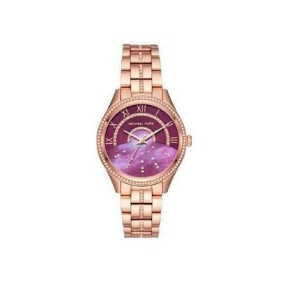 Michael Kors Lauryn quartz dameshorloge met paarse wijzerplaat MK3722 Michael Kors Lauryn quartz dameshorloge met paarse wijzerplaat MK3722