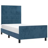 Bedframe zonder matras 100x200 cm fluweel donkerblauw - thumbnail