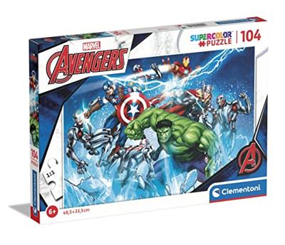 Clementoni legpuzzel super color marvel avengers, 104st.