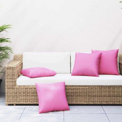 VidaXL Spreidkussens effen 4 pcs roze 40 x 40 cm polyester stof