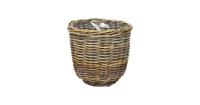 Rotan Rattan grote plantenmand grijs 36x35cm - thumbnail