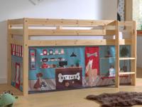 Bed ALIZE halfhoogslaper 90x200 cm natuurlijk pijnboom tent Dierenwinkel - thumbnail