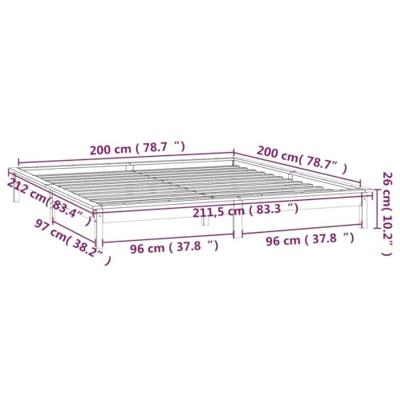 Bedframe LED massief hout 200x200 cm Bedframe LED massief hout 200x200 cm