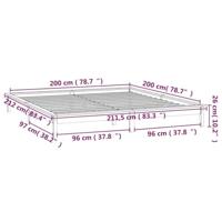 Bedframe LED massief hout 200x200 cm - thumbnail