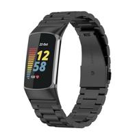 By Qubix - Metalen bandje - Zwart - Compatible met Compatible met Fitbit Charge 5 - Fitbit Charge 6 - Compatible fitbit bandje - thumbnail