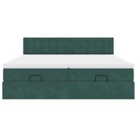 Ottoman bed met matrassen 180x200cm fluweel donkergroen - thumbnail