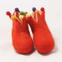 Decoratieve Vilten Babysloffen Oranje - thumbnail