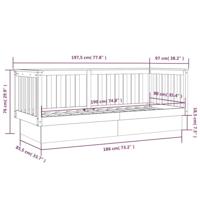 Slaapbank 90x190 cm massief grenenhout grijs - thumbnail