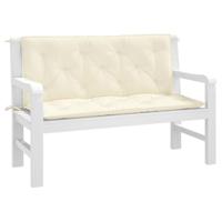 VidaXL Tuinbankkussens 2 st 120x50x7 cm oxford stof crèmewit - thumbnail