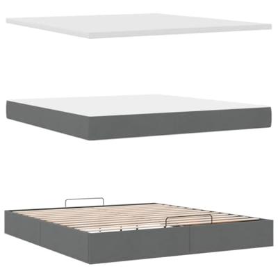 Ottoman bed met matras 180x200cm stof donkergrijs