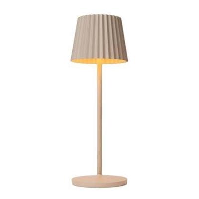 Lucide JUSTINE - Oplaadbare Tafellamp Binnen/Buiten - Accu/Batterij - LED Dimb. - 1x2W 2700K - IP54 - Met draadloos oplaadstation - Beige