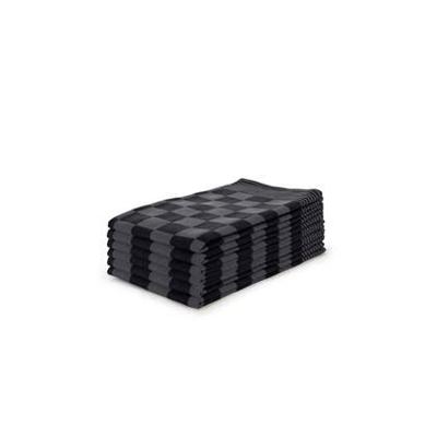 Eleganzzz Theedoekenset Blok 65x65cm - zwart - set van 6