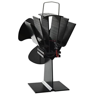 VidaXL Kachelventilator met 3 vinnen zwart - thumbnail