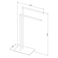 Handdoekrek Sealskin Tube 2-armig Vrijstaand Zwart - thumbnail