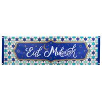 Banner Eid Mubarak Blauw (50x180cm) - thumbnail
