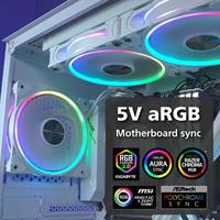 Akasa SOHO AR Computer behuizing Koelplaat/radiatoren 12 cm Transparant, Wit 1 stuk(s) - thumbnail