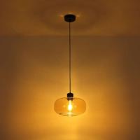 Globo Zwarte hanglampGiuseppe amber glas - 15566HA - thumbnail