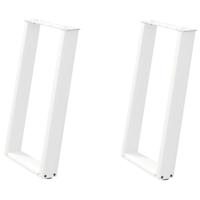 Eettafelpoten 2 st U-vormig 50x(72-73) cm staal wit - thumbnail