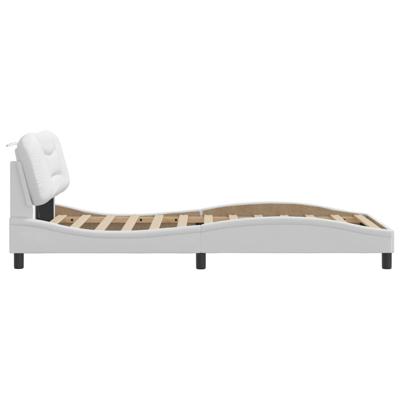 Bedframe met LED-verlichting kunstleer wit 100x200 cm