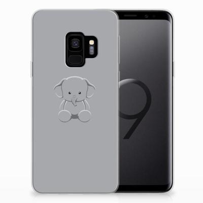 Samsung Galaxy S9 Telefoonhoesje met Naam Grijs Baby Olifant Samsung Galaxy S9 Telefoonhoesje met Naam Grijs Baby Olifant