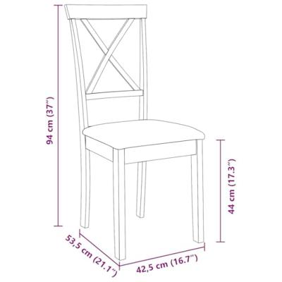 Eetkamerstoelen met kussens 2 st massief hout rubber