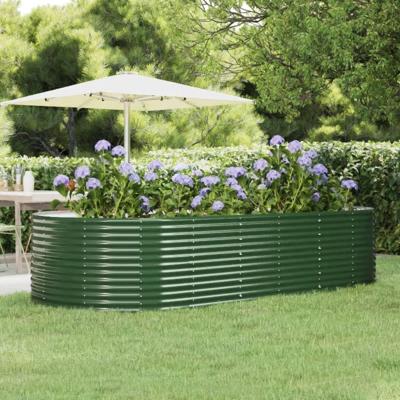 VidaXL Plantenbak 291x140x68 cm gegalvaniseerd staal groen