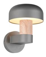 Trio WandlampFraser grijs met hout - 262560135 - thumbnail