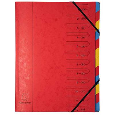 Exacompta Sorteermap 12-delig, geassorteerde kleuren Exacompta Sorteermap 12-delig, geassorteerde kleuren