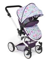 Combi-poppenwagen Mika - Flowers Lila - thumbnail