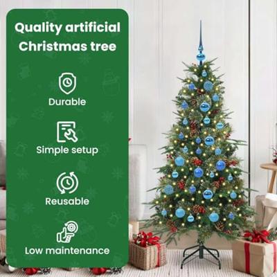 VidaXL Kunstmatige inklapbare kerstboom groen 150 cm pe en pvc VidaXL Kunstmatige inklapbare kerstboom groen 150 cm pe en pvc