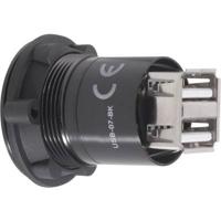 TRU COMPONENTS USB-07-BK Dubbele USB-inbouwbus 2.0 Bus, inbouw, Adapter 2x USB-bus type A naar 2x USB-bus type A Inhoud: 1 stuk(s) - thumbnail