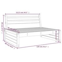Tuinmiddenbank 120x80 cm massief grenenhout wit - thumbnail