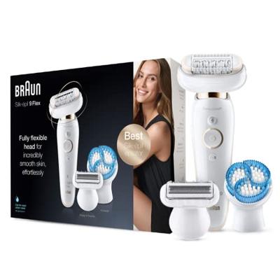 Braun Silk-épil 9 Flex 9-010 - Epilator Voor Vrouwen Met Flexibele Kop Voor Ontharen, Wit/Goud
