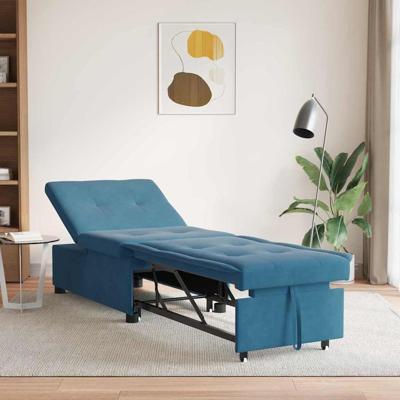 Slaapbank Blauw 67 x 194 x 38 cm Fluweel