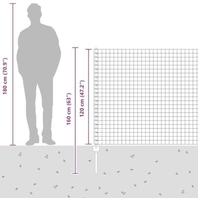 VidaXL Hek met paal groen 1,2 x 10 m staal en pvc