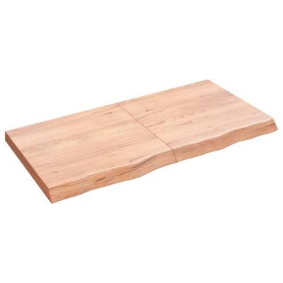 Wandschap 120x60x(2-6)cm behandeld massief eikenhout lichtbruin