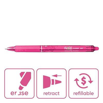 Pilot FriXion Ball Clicker roller, intrekbaar, medium punt, 0,7 mm, roze Pilot FriXion Ball Clicker roller, intrekbaar, medium punt, 0,7 mm, roze