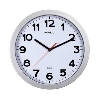Wandklok maul step quartz ø30x5cm kunstst zil/wit Wandklok maul step quartz ø30x5cm kunstst zil/wit