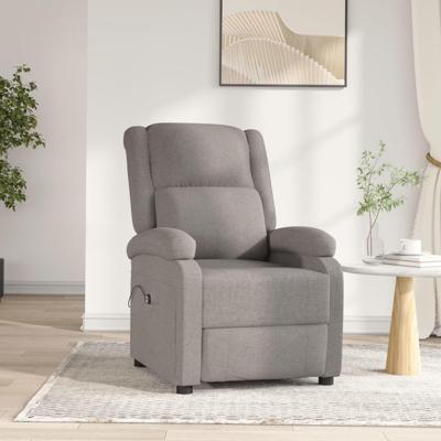 Fauteuil verstelbaar elektrisch stof taupe