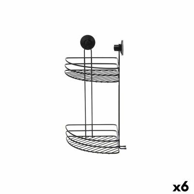Douche Steun Zwart Staal ABS 26 x 39 x 19 cm (6 Stuks)