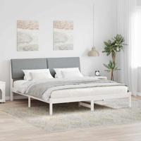 Bedframe Wit en lichtgrijs 180 x 200 cm Massief grenenhout - thumbnail