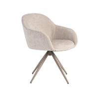 LABEL51 Eetkamerstoel Fiby - Naturel - Elite - Taupe Metalen Frame - thumbnail