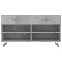 VidaXL Schoenenbank 102x35x55 cm bewerkt hout betongrijs - thumbnail