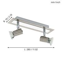 Eglo Led plafondspotRottelo Beam 2-lichts Led nikkel mat - 90915 - thumbnail