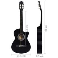 VidaXL Gitaar cutaway met 6 snaren western klassiek 38" zwart - thumbnail