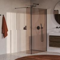 BRAUER Oblivion inloopdouche brons glas 120x200 met zijwand 30 incl. glascoating PVD gunmetal geborsteld - thumbnail