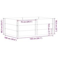 Palletopzetranden 3 st 150x100 cm massief grenenhout - thumbnail